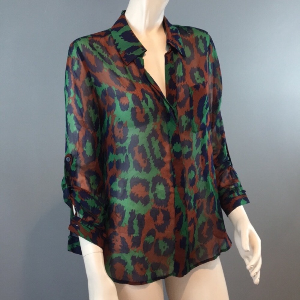 NWOT Diane von Furstenberg Lorelei blouse silk 2 - Picture 2 of 8